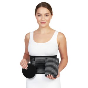 CEINTURE NOIR HERNIE OMBILICAL + PLAQUE SILICONE T L XXL-8241