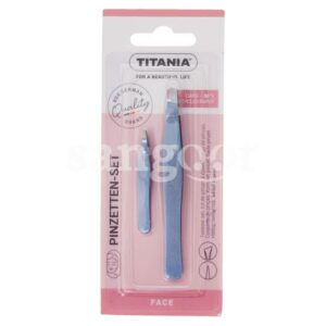 TITANIA 1072/L1B SET DE 2 PINCEES A EPILER INOX